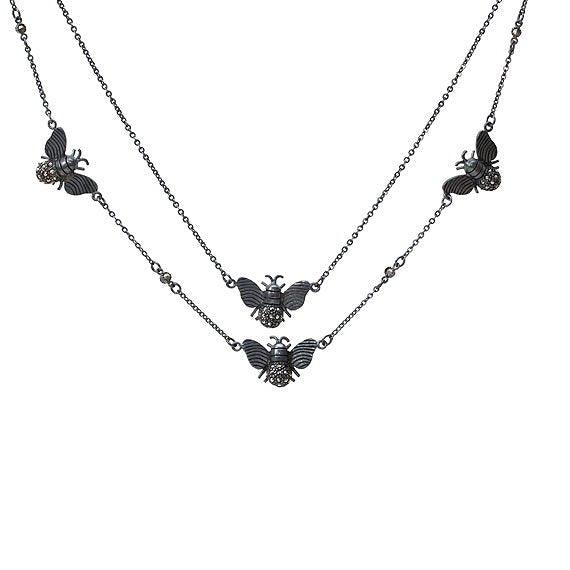 Collar Choker Abejas Plateado Collares de Joyería Regina Castillo