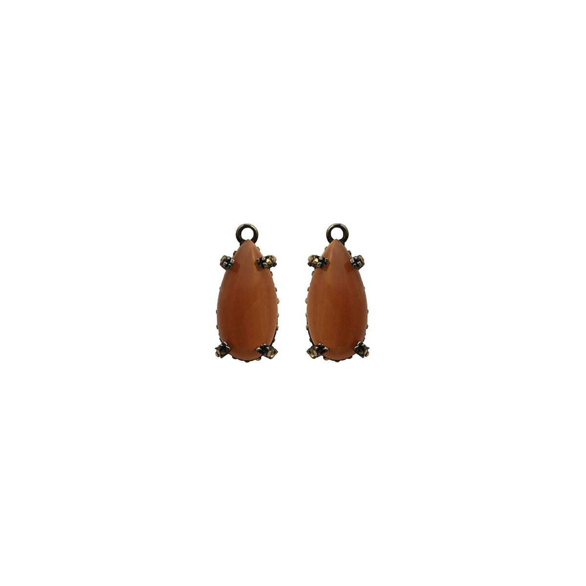 Drop Piedra Luna durazno con pátina grisáceo Drops de Joyería Regina Castillo