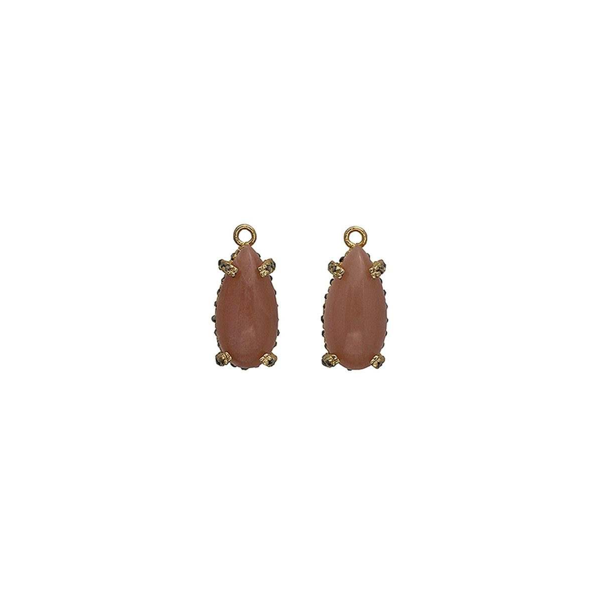 Drop piedra luna durazno lisa Drops de Joyería Regina Castillo