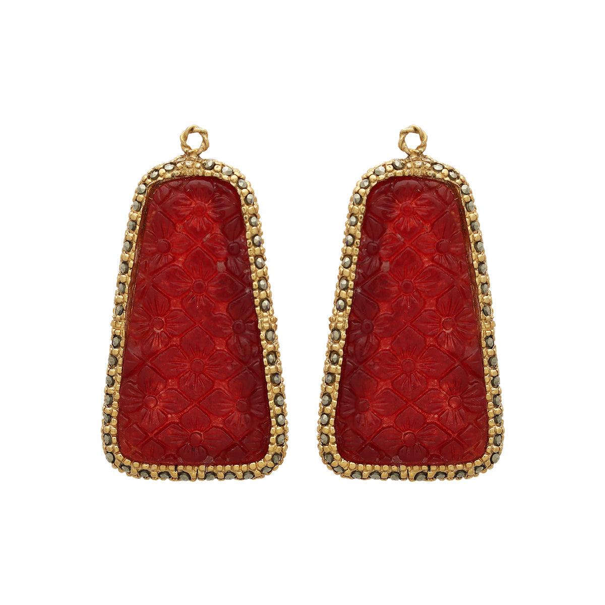 Drop trapez jade rojo Drops de Joyería Regina Castillo