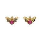 Arete abeja rubies Aretes de Joyería Regina Castillo