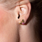 Arete abeja rubies Aretes de Joyería Regina Castillo